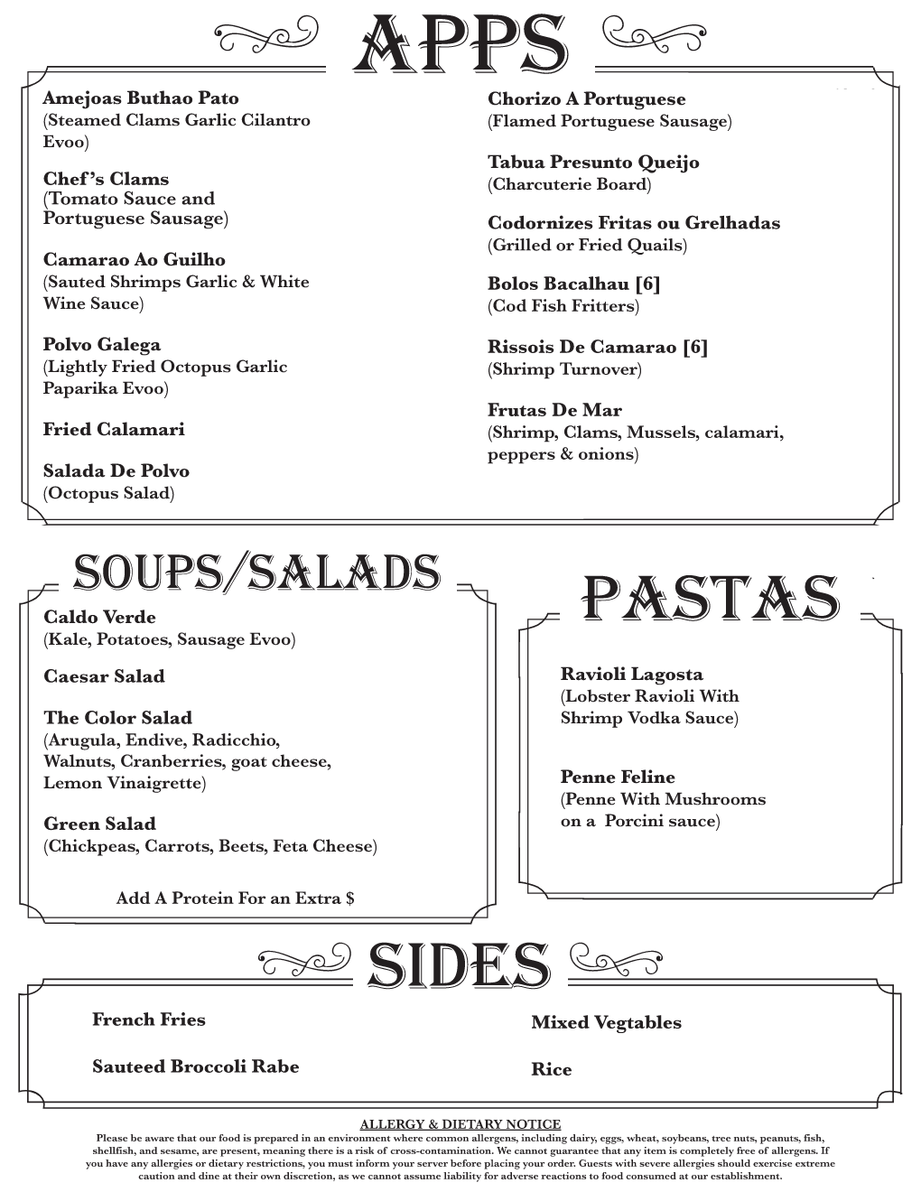 Menu Page 1